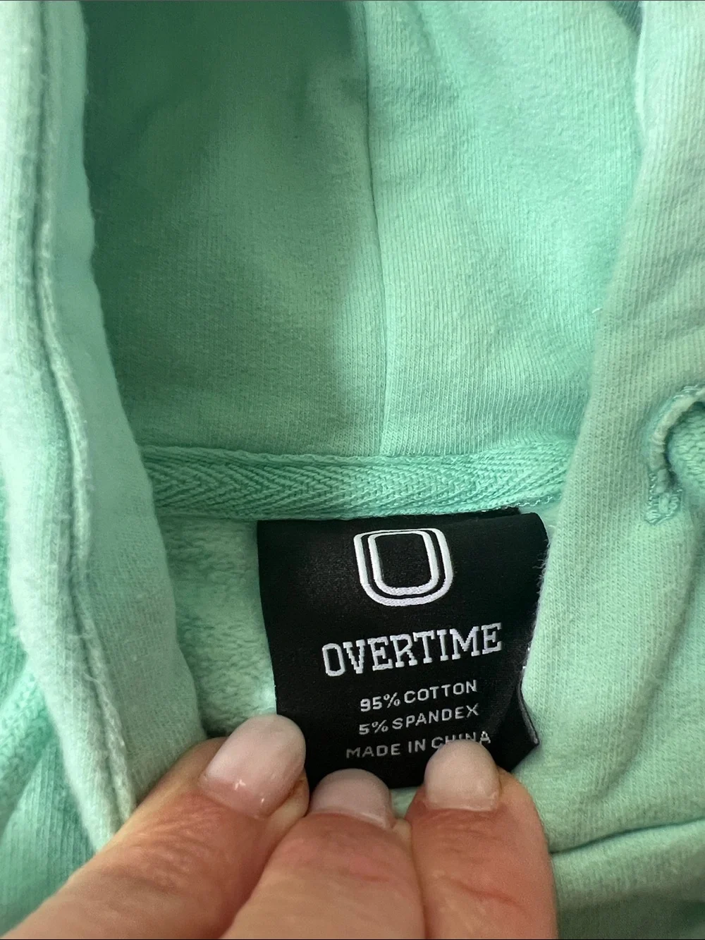 Overtime Logo Crewneck Hoodie in Aqua Blue